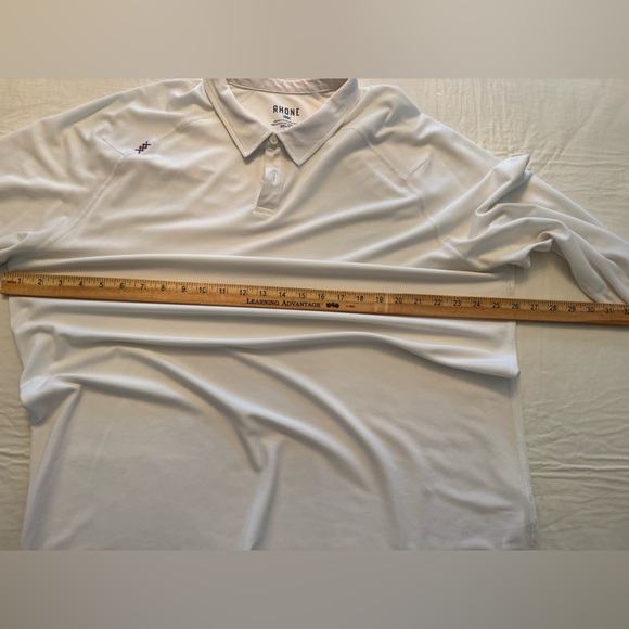 RHONE White Commuter Long Sleeve Polo Shirt XXL - Picture 8 of 9